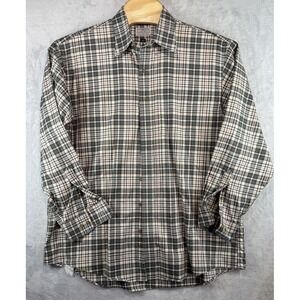 Onward Reserve Plaid Check Dress Shirt Button Down Collared Vintage Men's XL